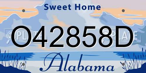 O42858D Alabama License Plate