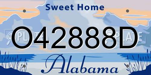 O42888D Alabama License Plate