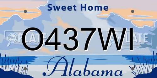O437WI Alabama License Plate