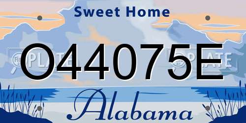 O44075E Alabama License Plate