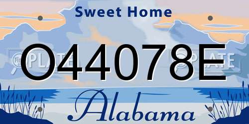 O44078E Alabama License Plate