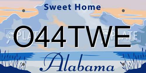 O44TWE Alabama License Plate