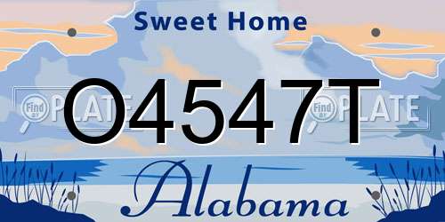 O4547T Alabama License Plate
