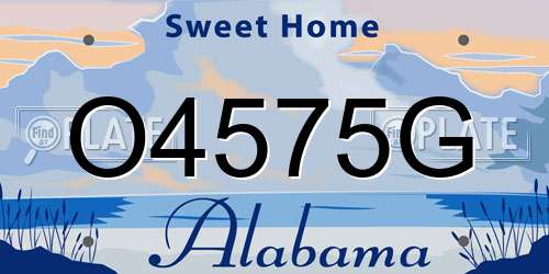 O4575G Alabama License Plate