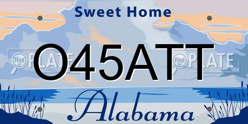 O45ATT Alabama License Plate