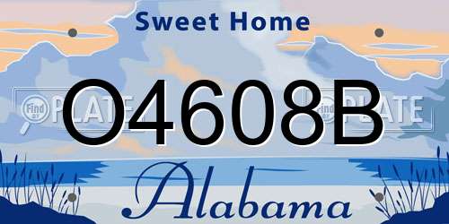 O4608B Alabama License Plate