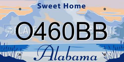 O460BB Alabama License Plate