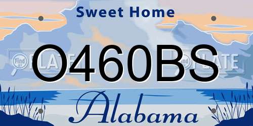 O460BS Alabama License Plate