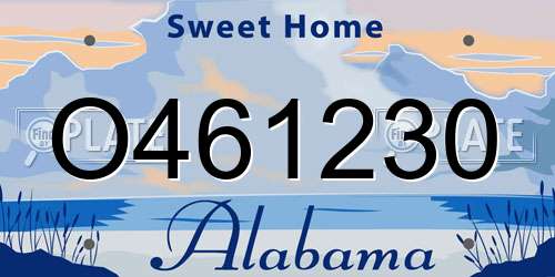 O461230 Alabama License Plate