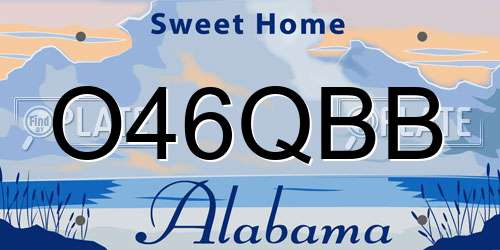 O46QBB Alabama License Plate