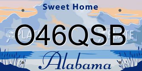 O46QSB Alabama License Plate