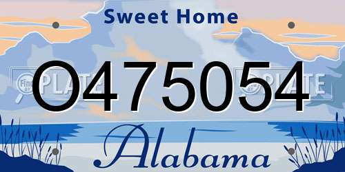 O475054 Alabama License Plate