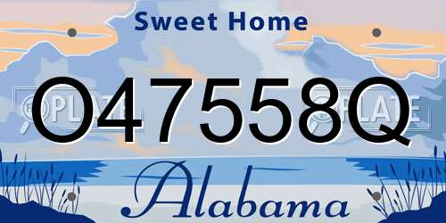 O47558Q Alabama License Plate
