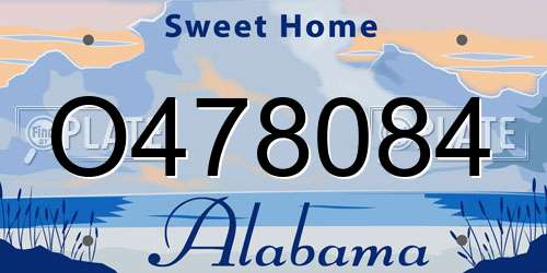 O478084 Alabama License Plate