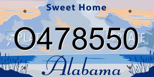 O478550 Alabama License Plate