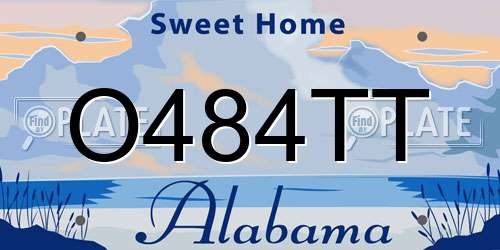 O484TT Alabama License Plate