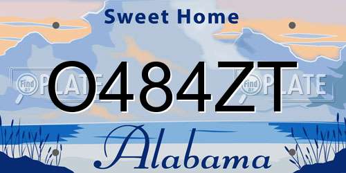 O484ZT Alabama License Plate