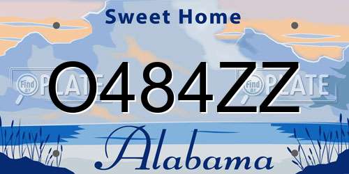 O484ZZ Alabama License Plate