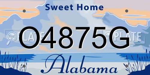 O4875G Alabama License Plate