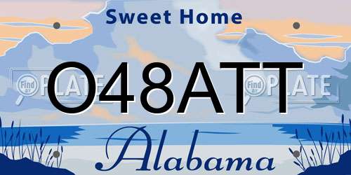 O48ATT Alabama License Plate
