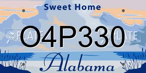 O4P330 Alabama License Plate