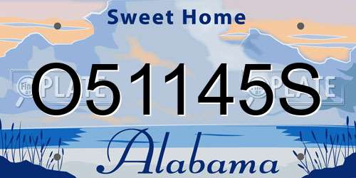O51145S Alabama License Plate