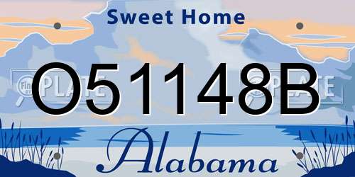 O51148B Alabama License Plate
