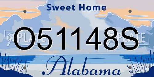 O51148S Alabama License Plate