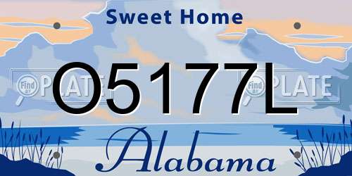 O5177L Alabama License Plate