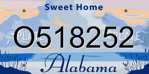 O518252 Alabama License Plate