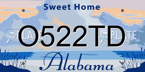 O522TD Alabama License Plate