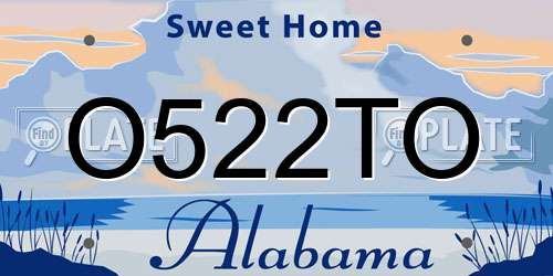 O522TO Alabama License Plate