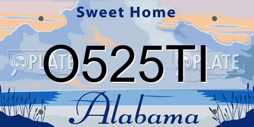 O525TI Alabama License Plate