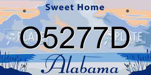 O5277D Alabama License Plate