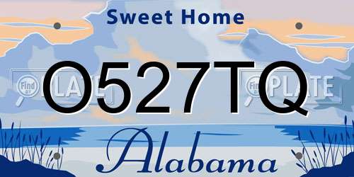 O527TQ Alabama License Plate