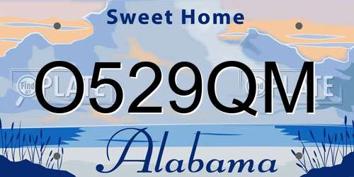 O529QM Alabama License Plate