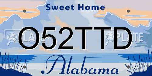 O52TTD Alabama License Plate