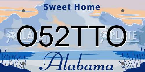 O52TTO Alabama License Plate