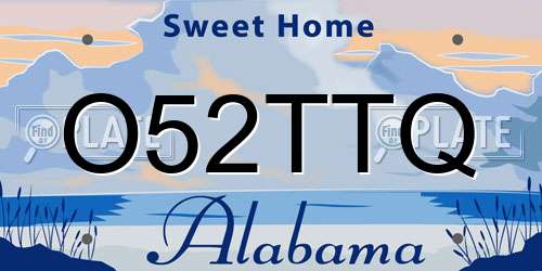 O52TTQ Alabama License Plate