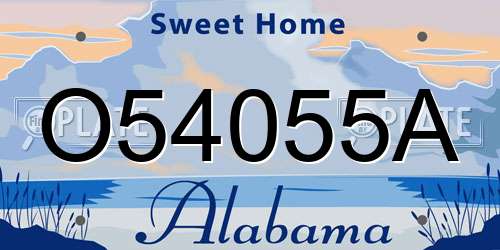 O54055A Alabama License Plate