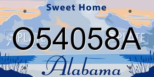 O54058A Alabama License Plate