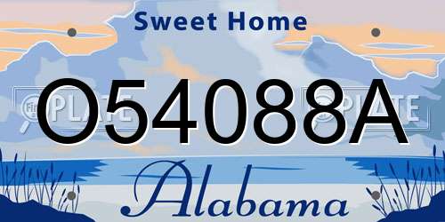 O54088A Alabama License Plate