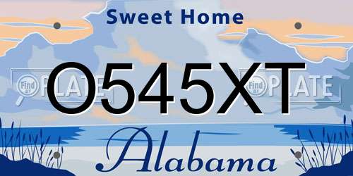 O545XT Alabama License Plate
