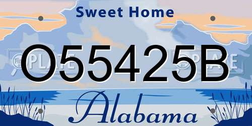 O55425B Alabama License Plate
