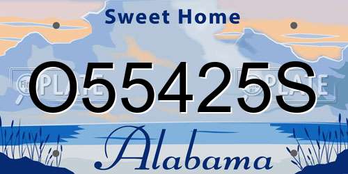 O55425S Alabama License Plate
