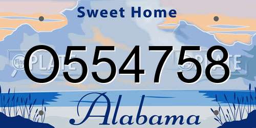 O554758 Alabama License Plate