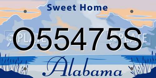 O55475S Alabama License Plate