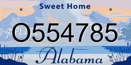 O554785 Alabama License Plate