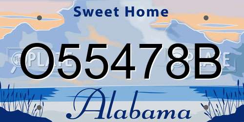 O55478B Alabama License Plate