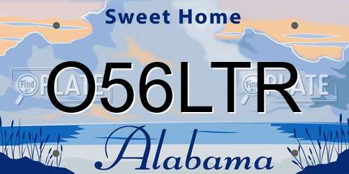 O56LTR Alabama License Plate